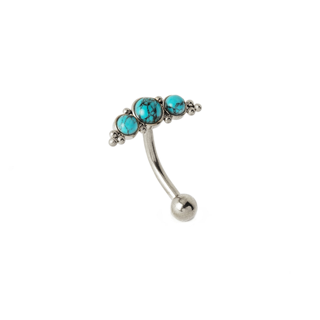 Deva I Navel Piercing with Turquoise left side view