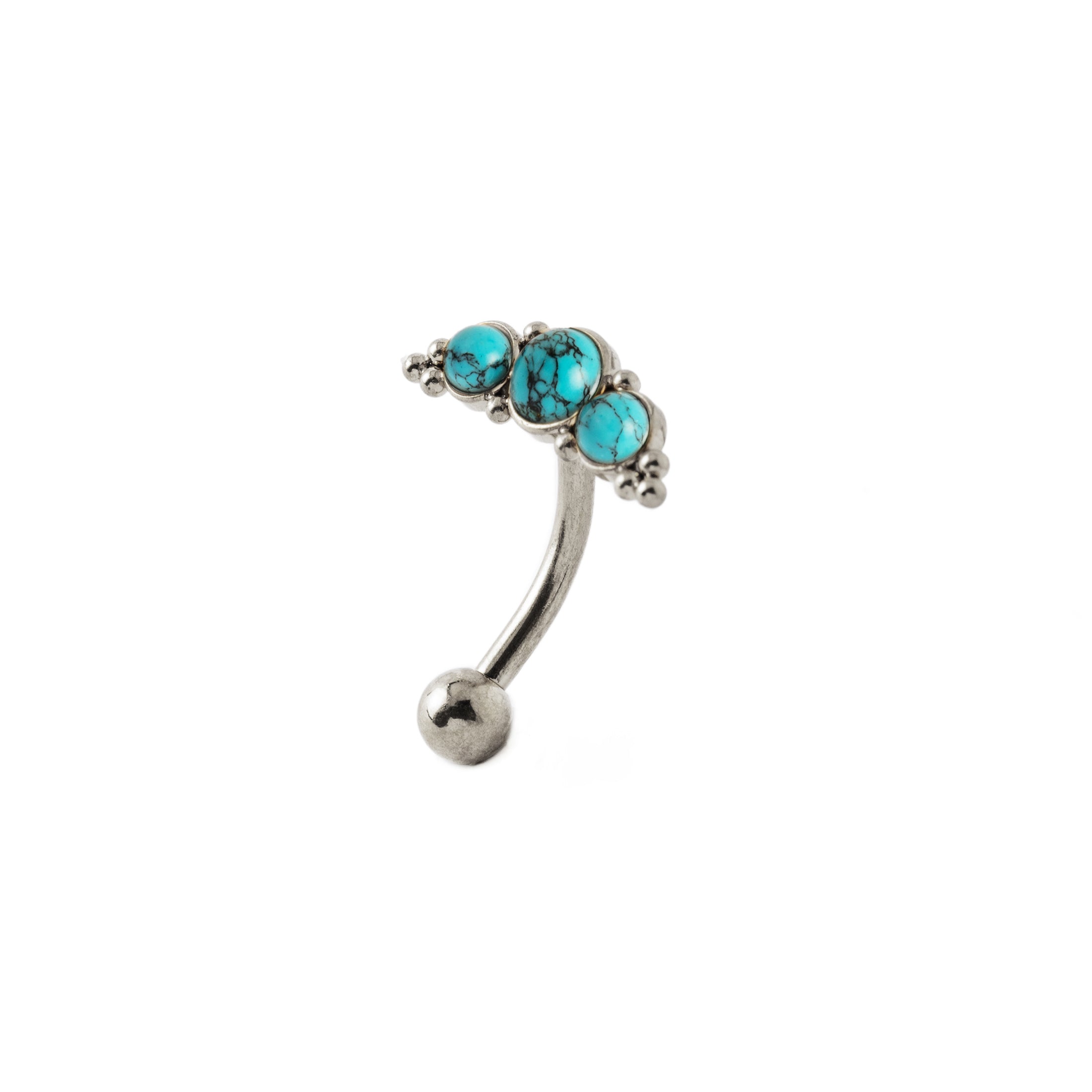 Deva I Navel Piercing with Turquoise right side view