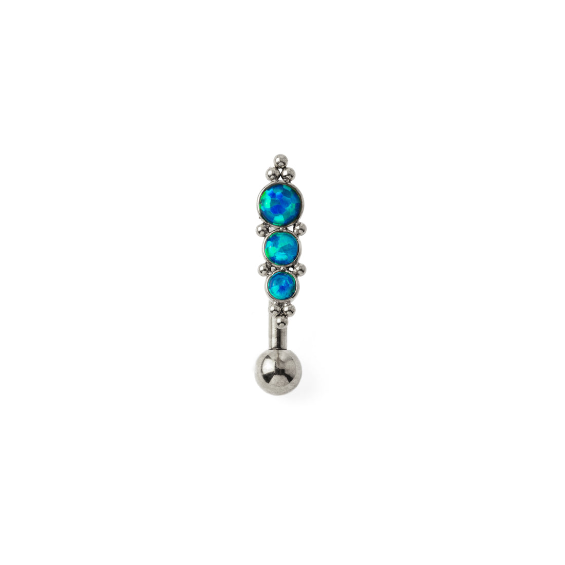 Deva Navel Piercing with Opal frontal view