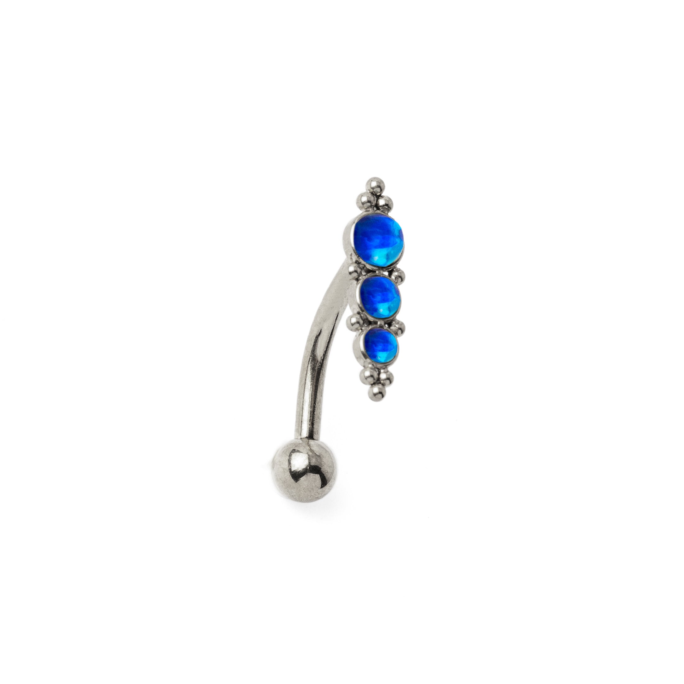 Deva Navel Piercing with Opal right side view