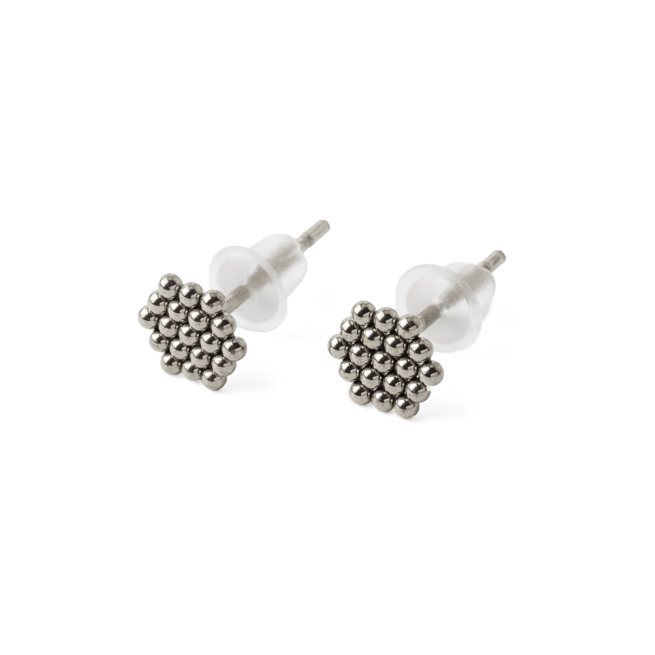 Dotted Hexagon Ear Studs right side view