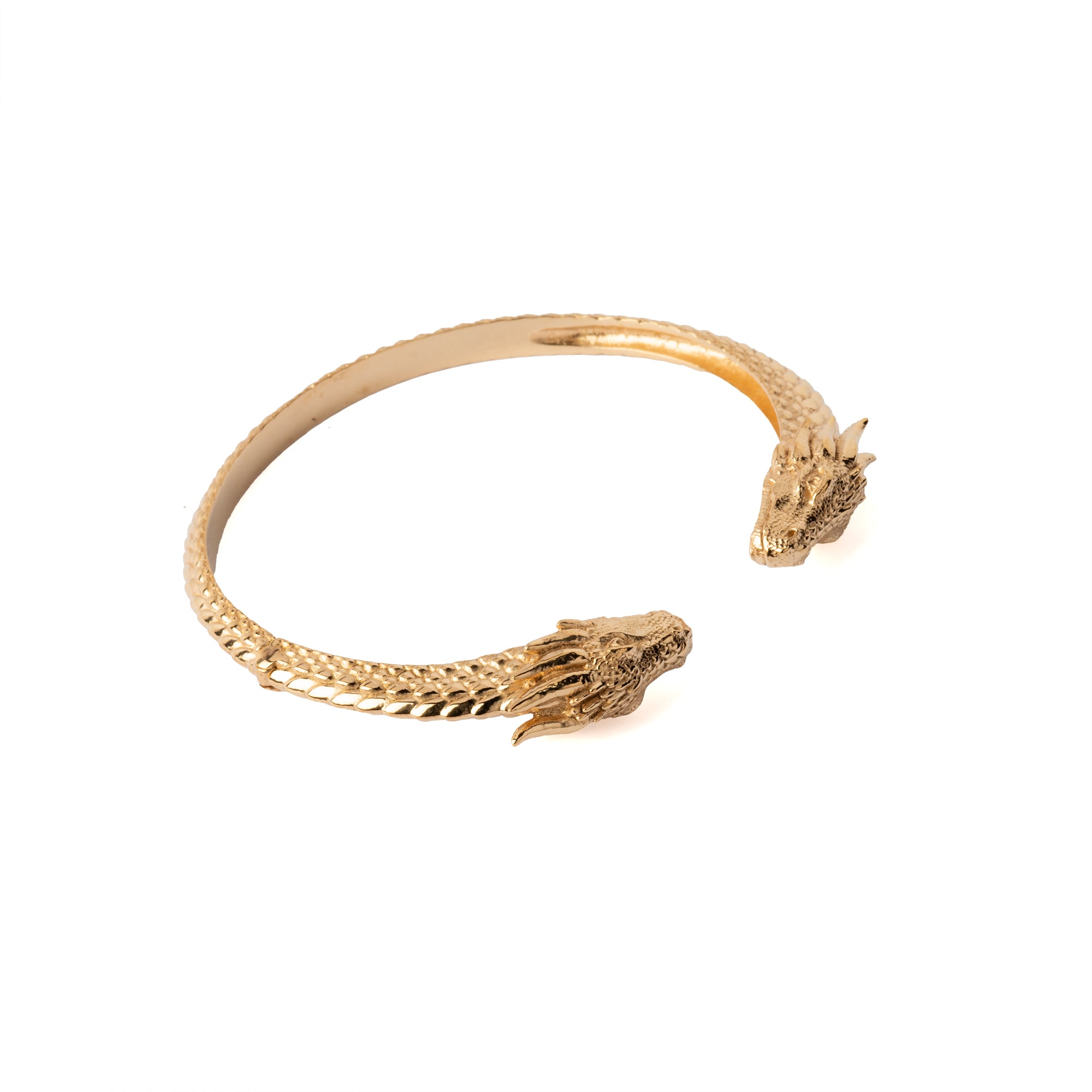 Golden bronze Dragon Cuff Bracelet right side view