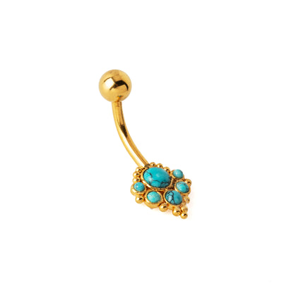 Durga Golden Navel Piercing with Turquoise