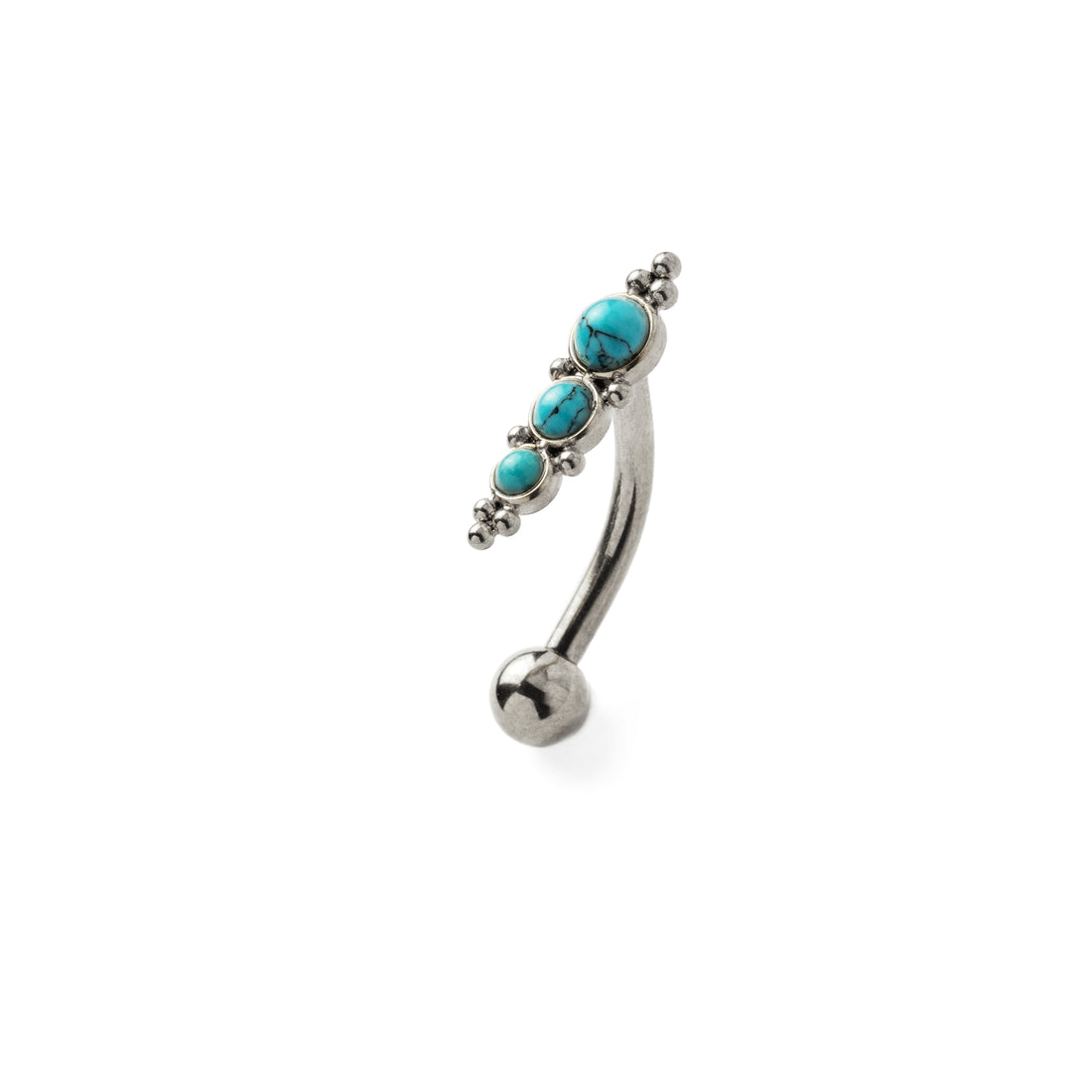 Floating Navel Piercing with Turquoise right side view