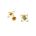 Flower Wire Ear Studs with Turquoise