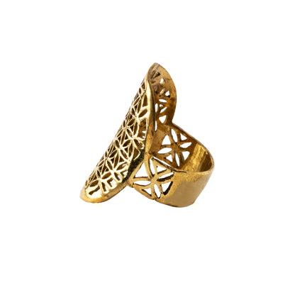 Flower of Life Oval Ring