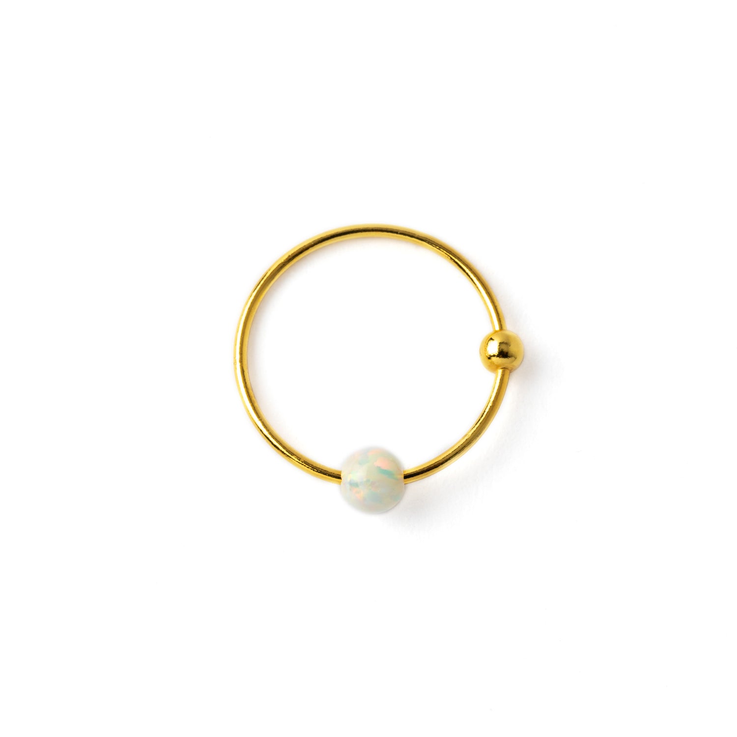 Nose Ring with Opal Bead