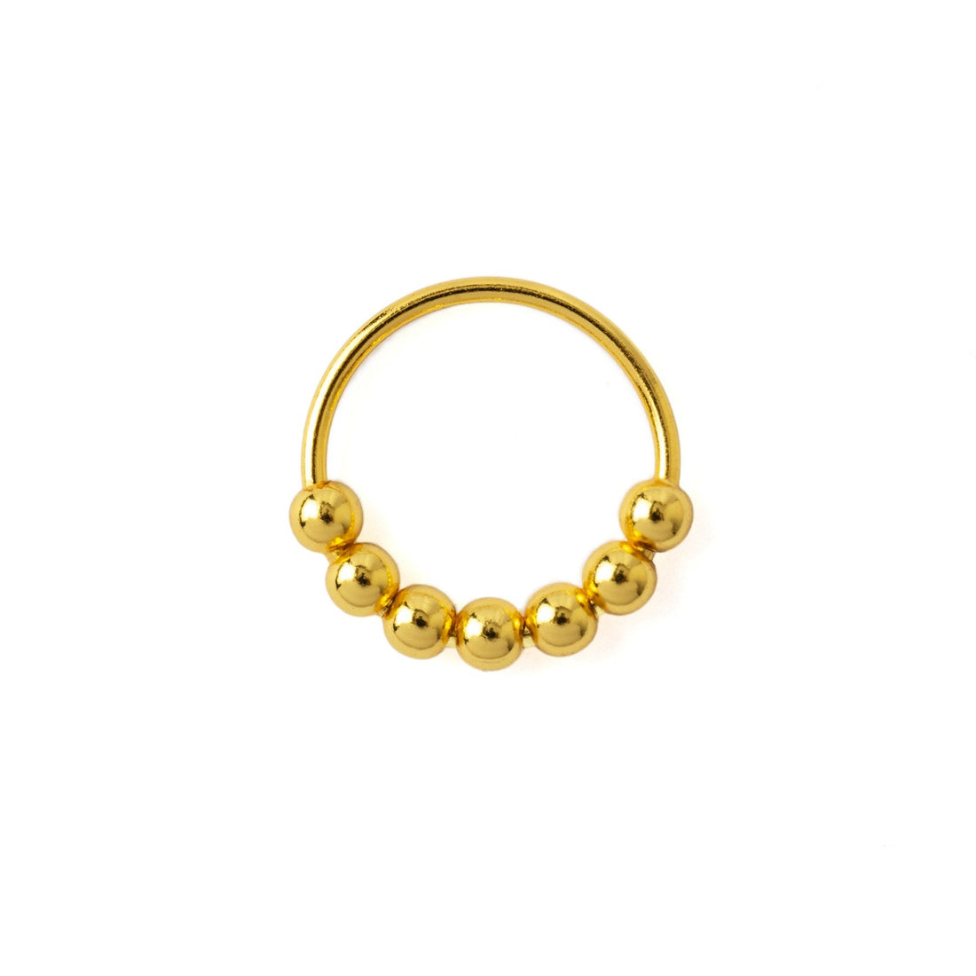 Gold Beaded Nose Ring frontal view