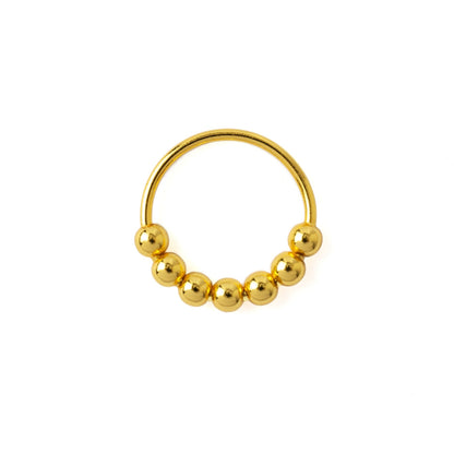 Gold Beaded Nose Ring frontal view
