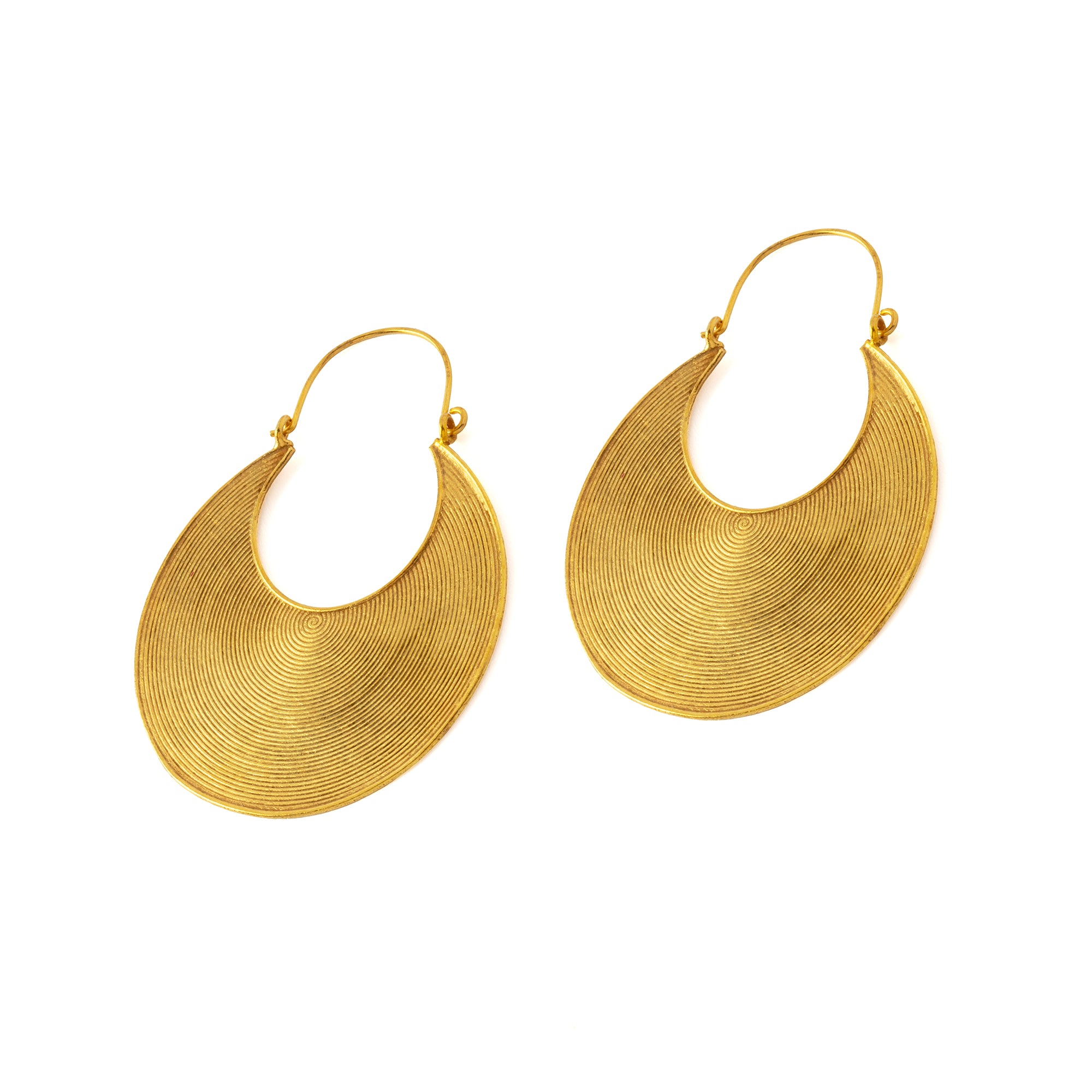Gold Disc Hoops right side view