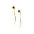 Gold Flower & Lapis Stem Earrings frontal view
