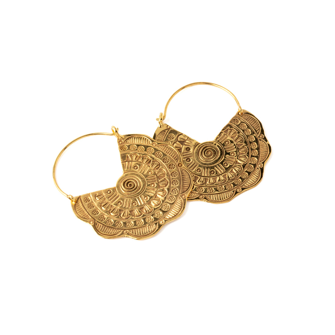 Tribal Story Gold Earrings