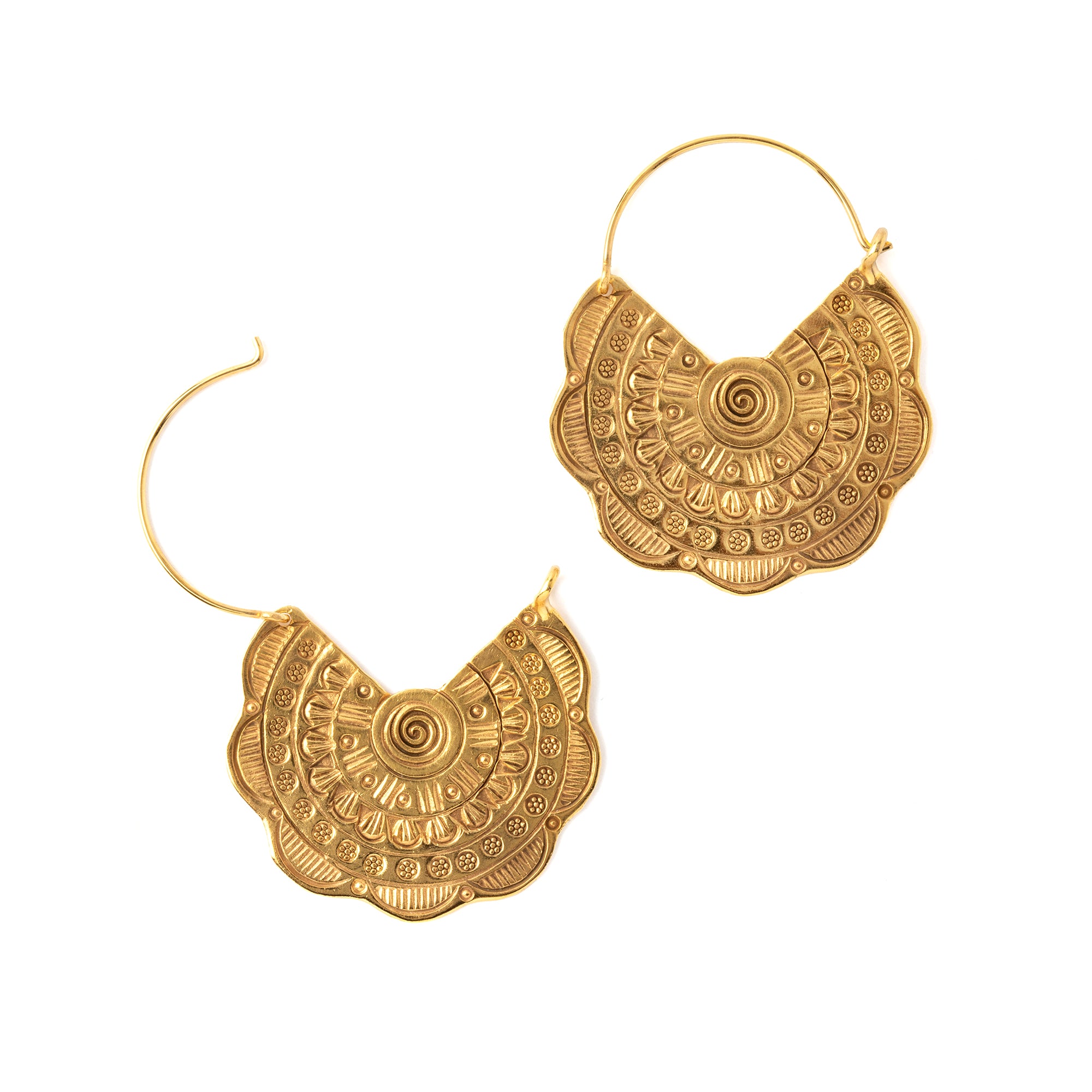 Tribal Story Gold Earrings