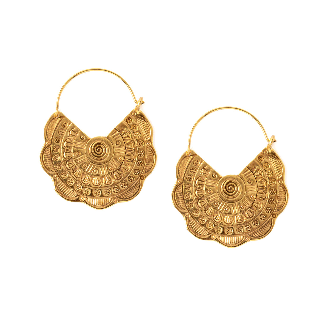 Tribal Story Gold Earrings