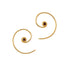 Gold & Garnet Koru Earrings frontal view