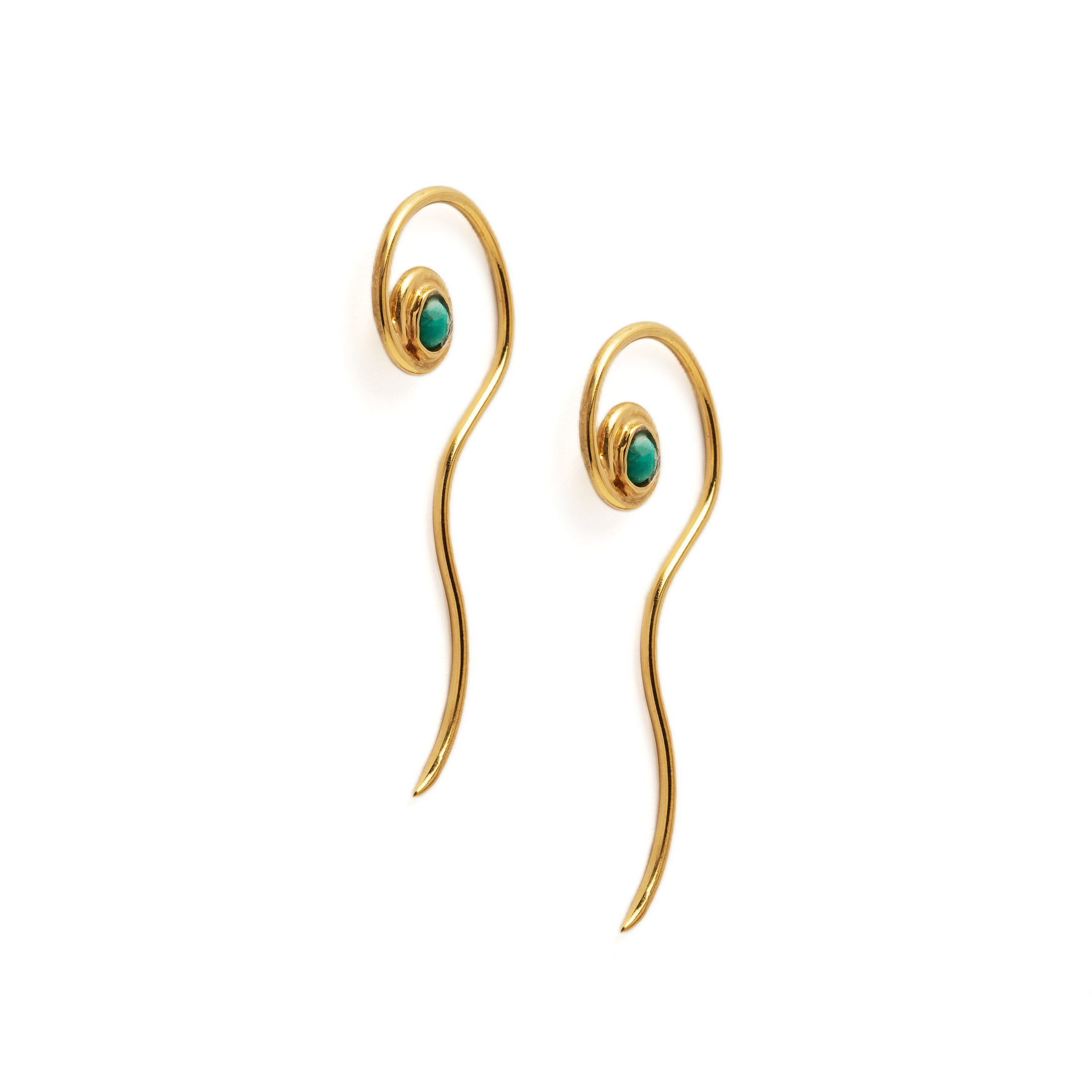 Gold &amp; Turquoise Wailuku Earrings side view