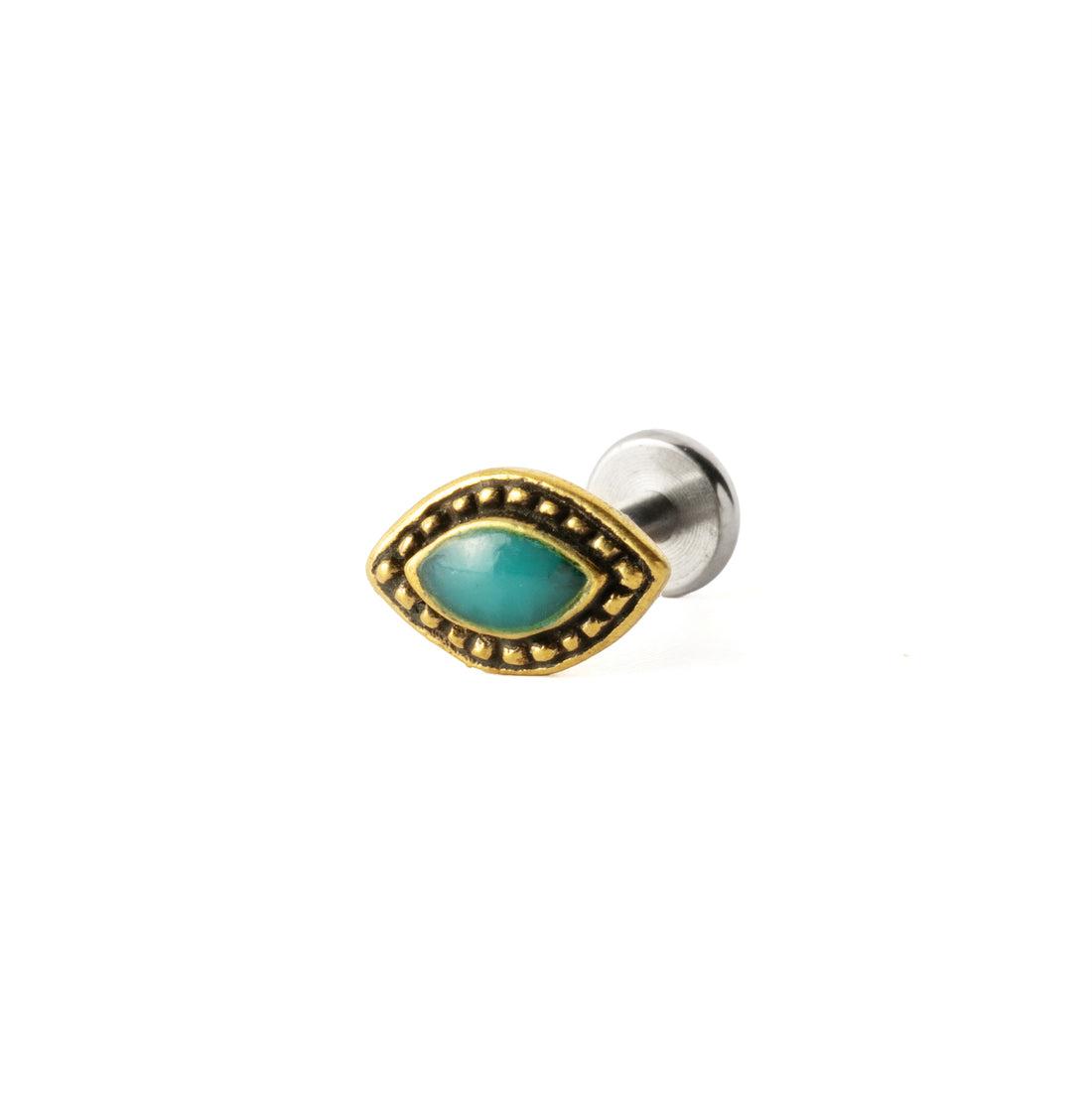 Golden Agatha Labret with Turquoise