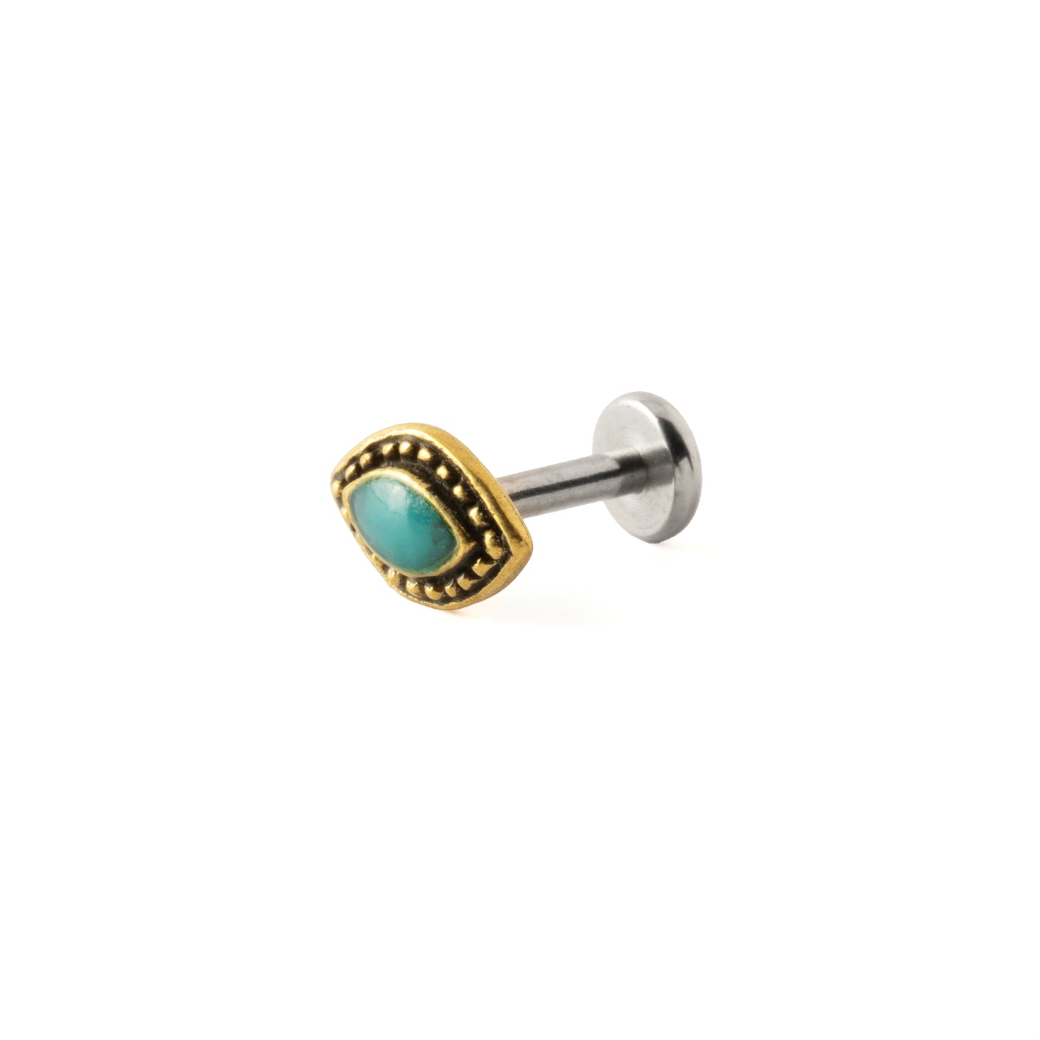 Golden Agatha Labret with Turquoise