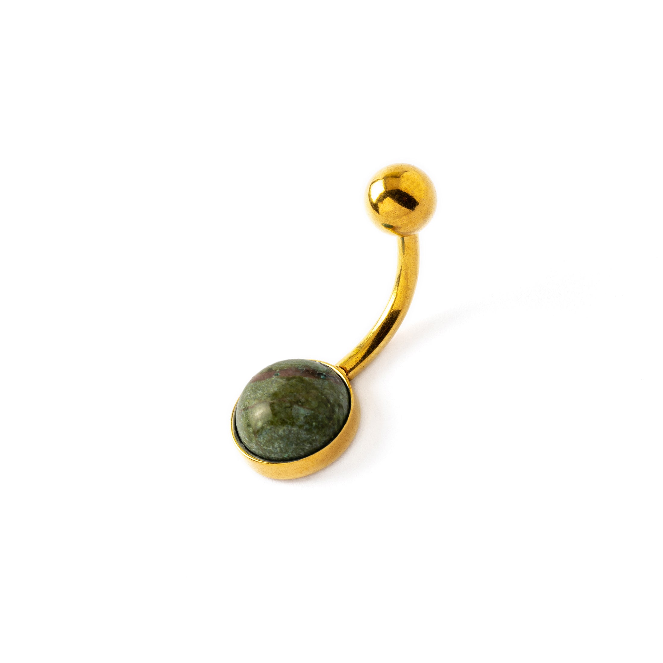 Golden Belly Bar with African Jade right side view