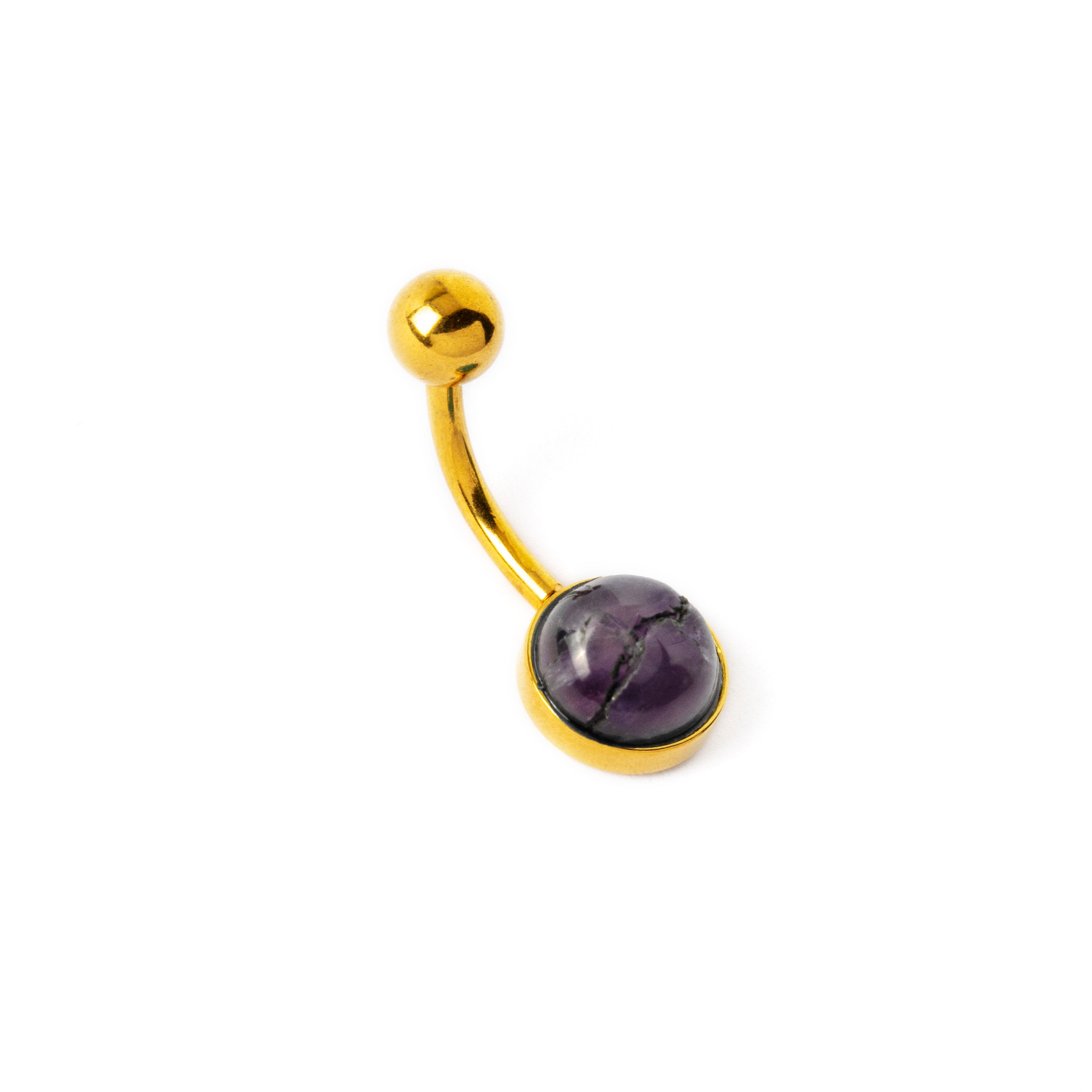 Golden Belly Bar with Amethyst left side view