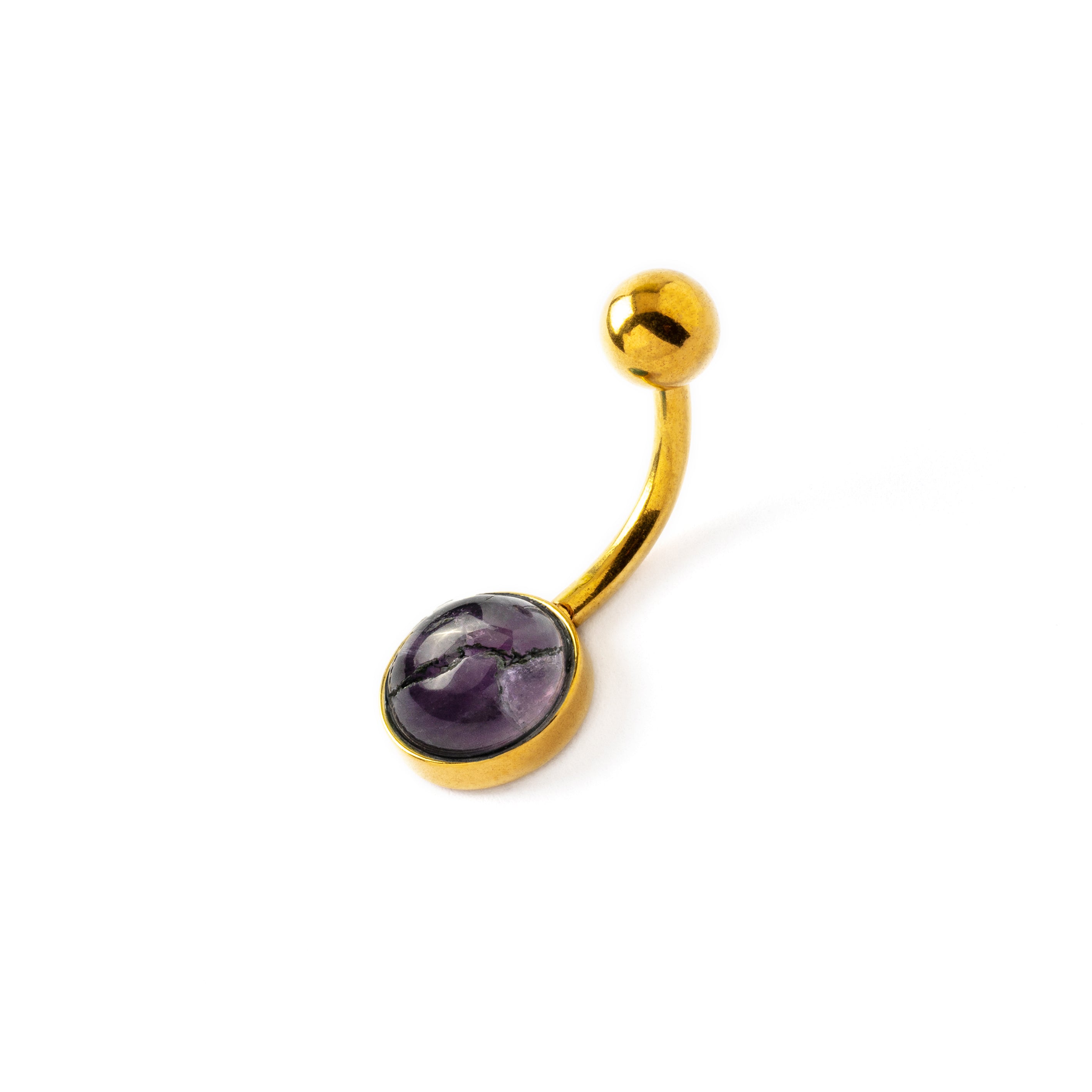Golden Belly Bar with Amethyst right side view