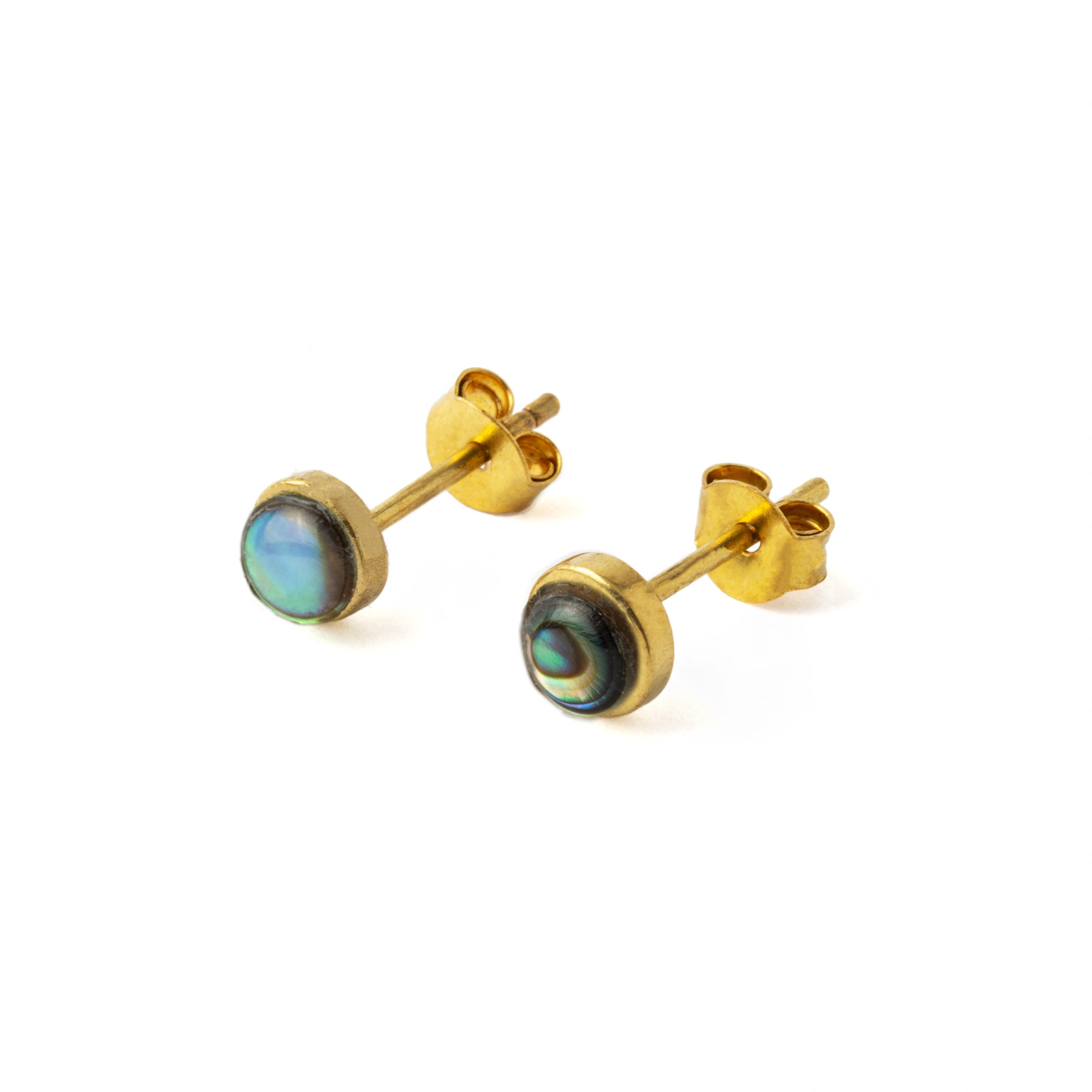 Golden Ear Studs set Abalone