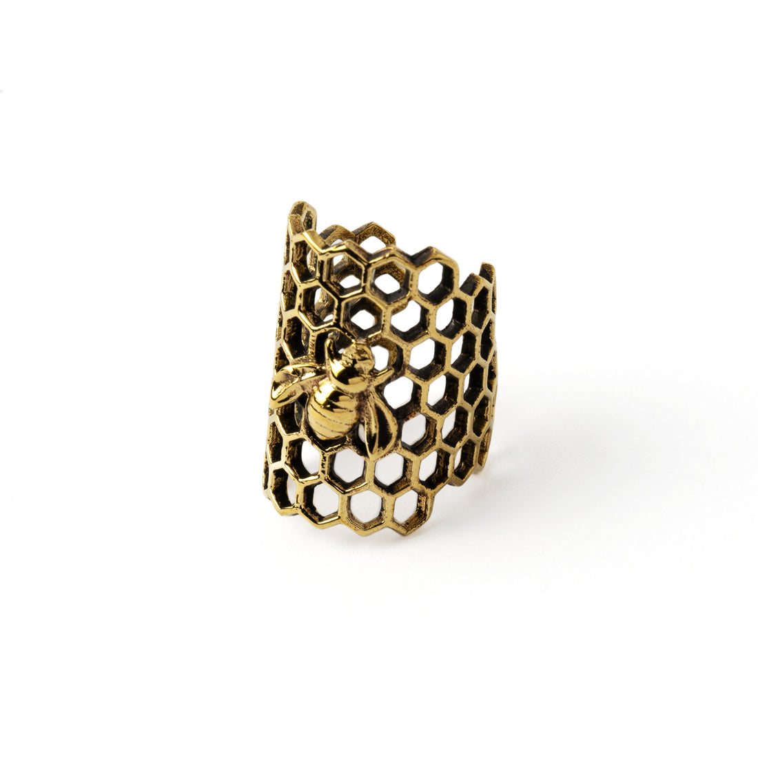 Golden Honeycomb Ear Cuff right side view
