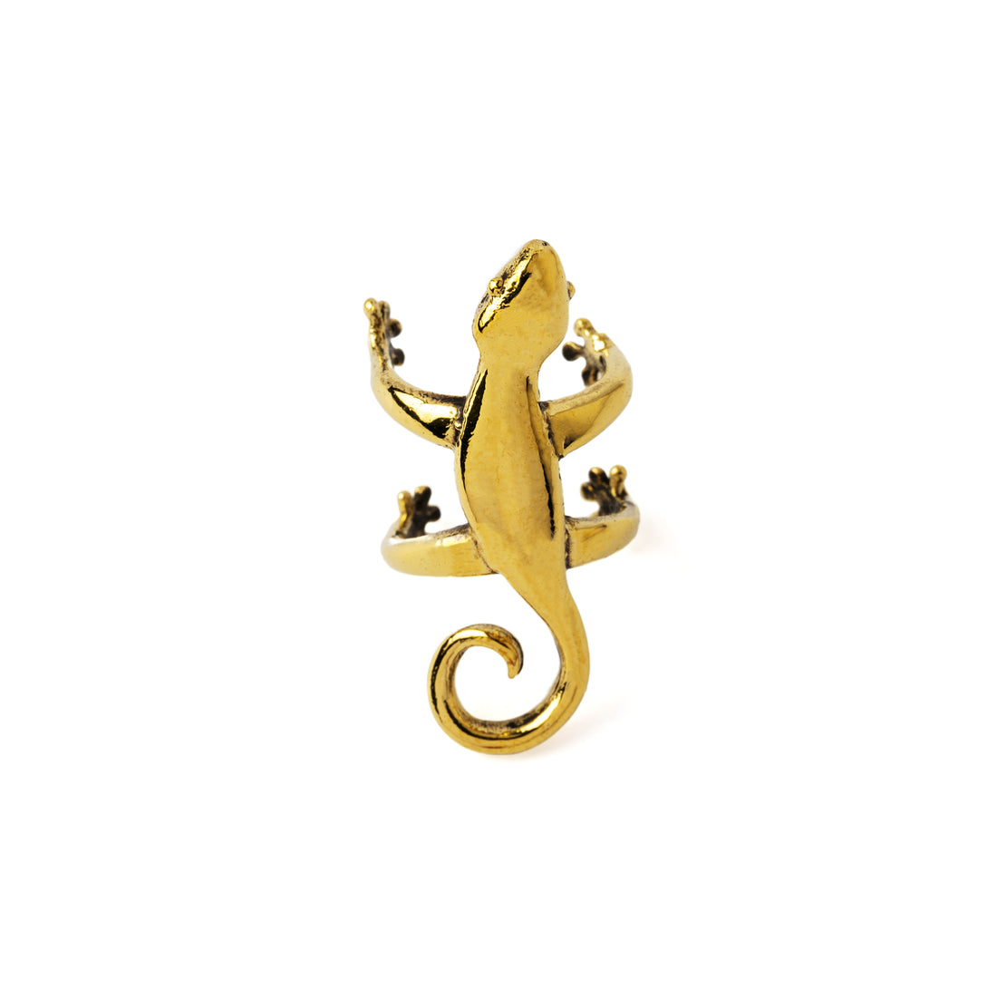 Golden Salamander Ear Cuff frontal view