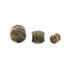 Three sizes of Green Jasper Plugs front and side view