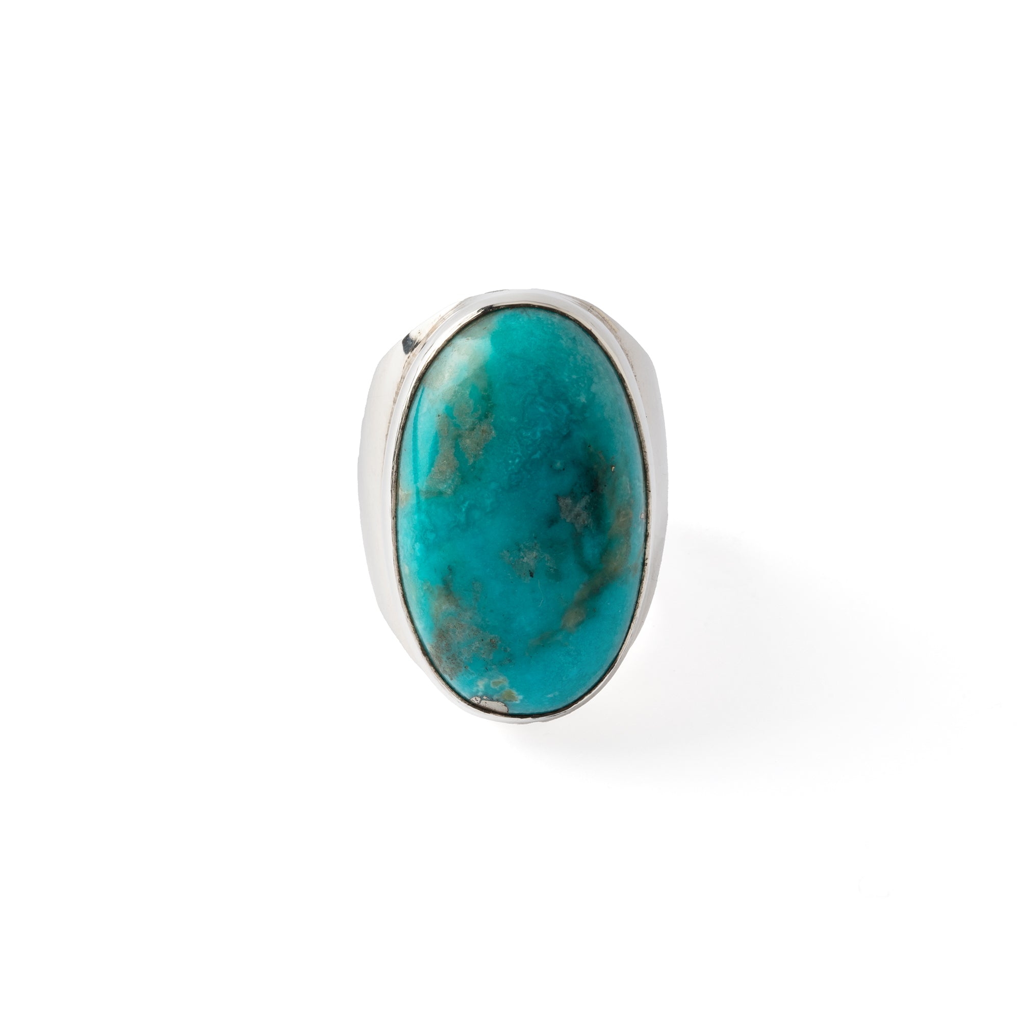 Hallmarked Silver Ring with American Turquoise