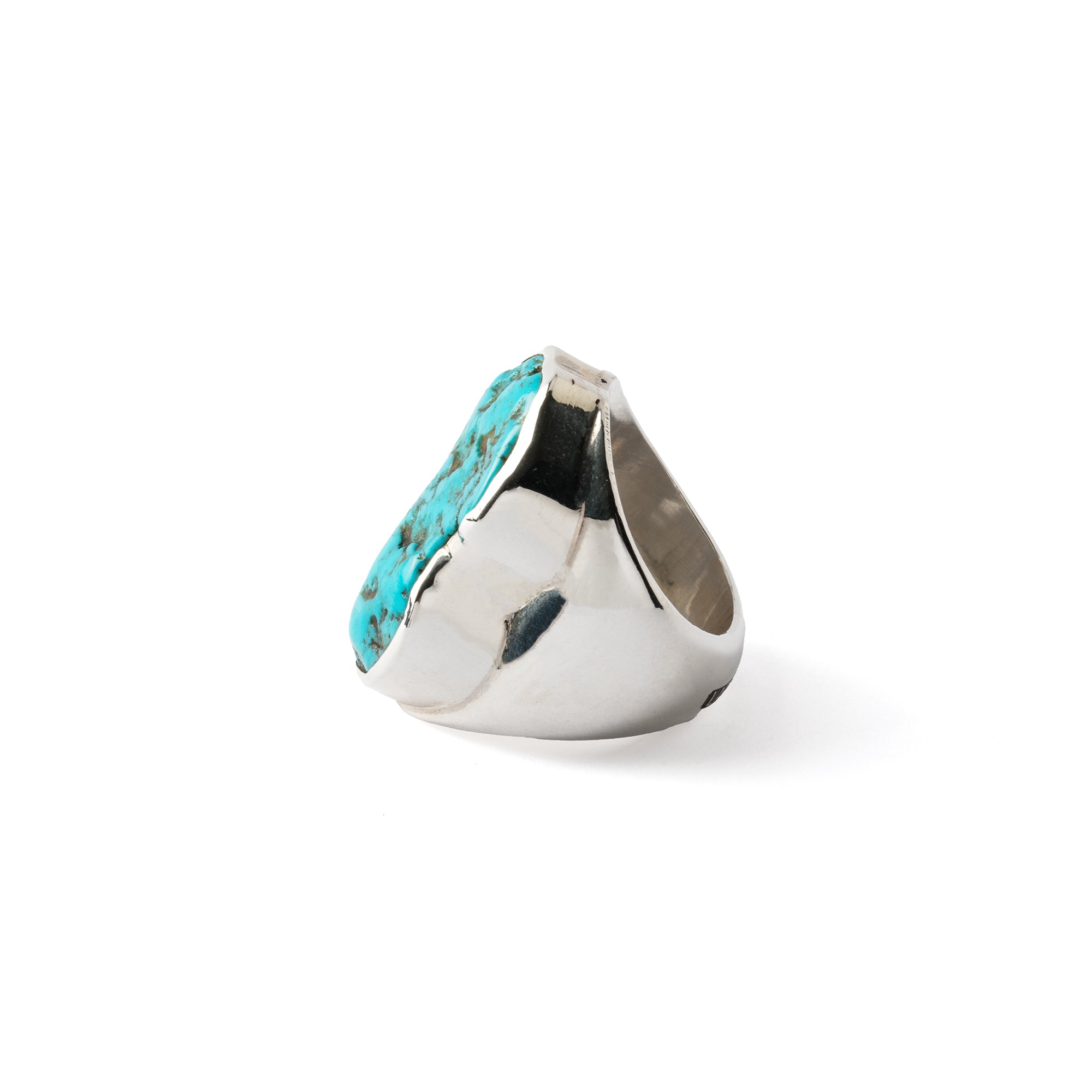 Hallmarked Silver Ring with American Turquoise