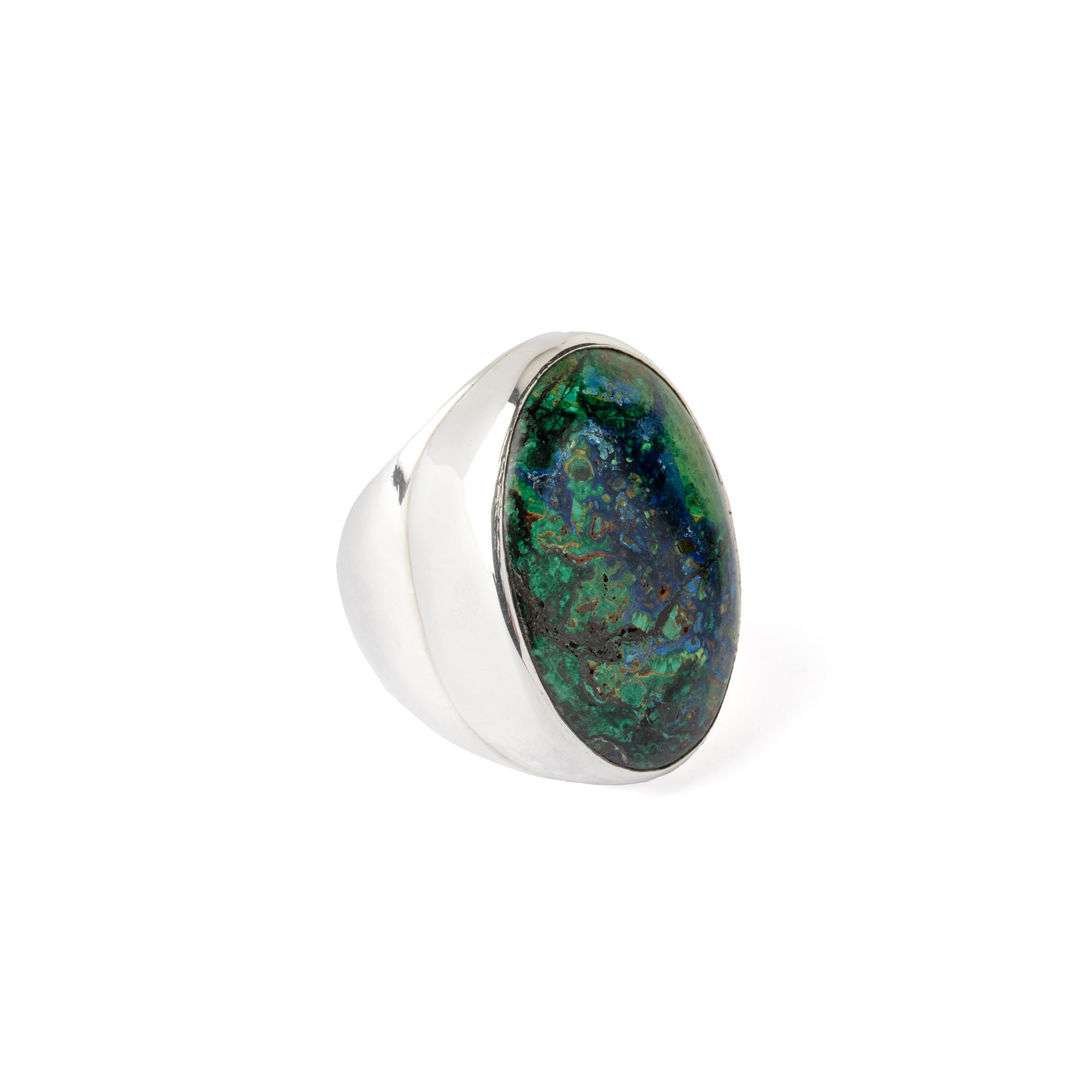 Hallmarked Silver Ring with Chrysocolla I