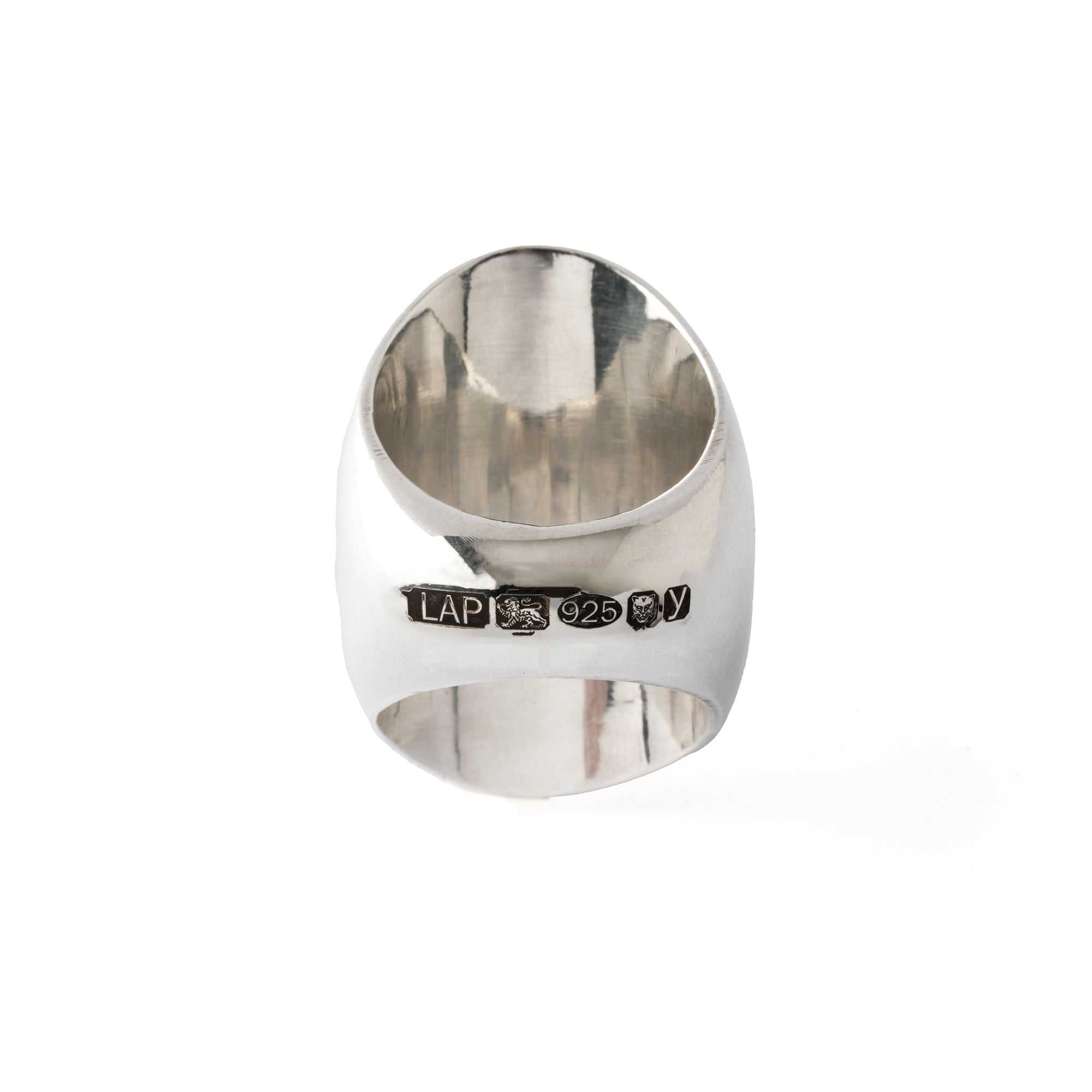 Hallmarked Silver Ring with Chrysocolla