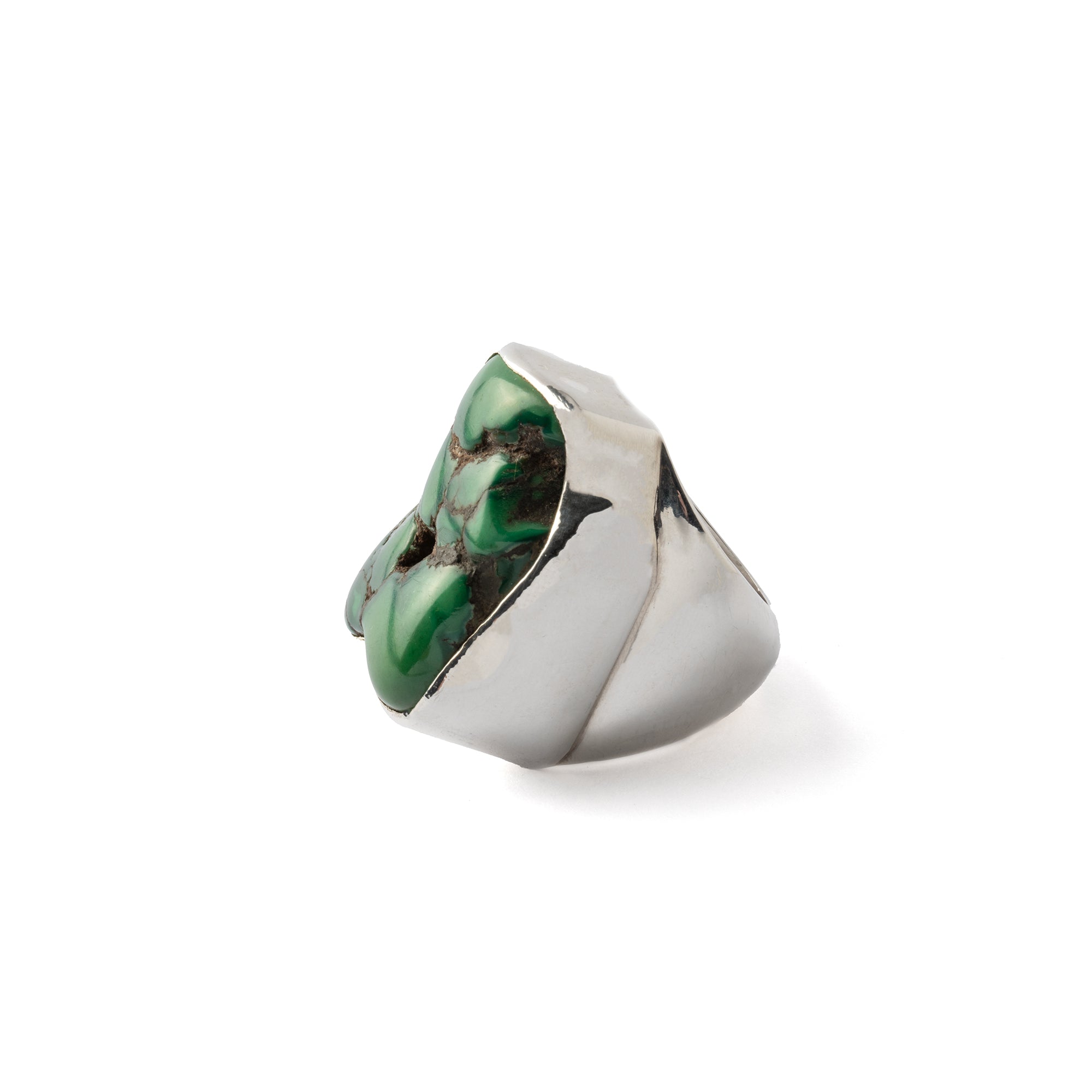 Hallmarked Silver Ring with Tibetan Turquoise