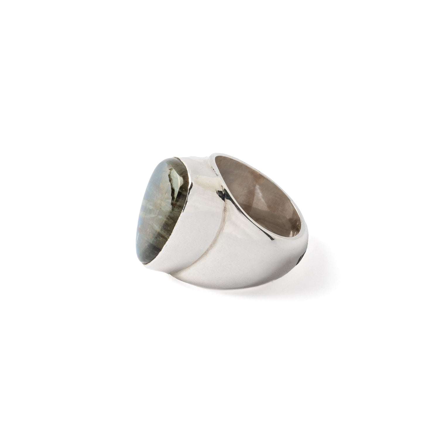 Hallmarked Silver Ring with Triangle Labradorite