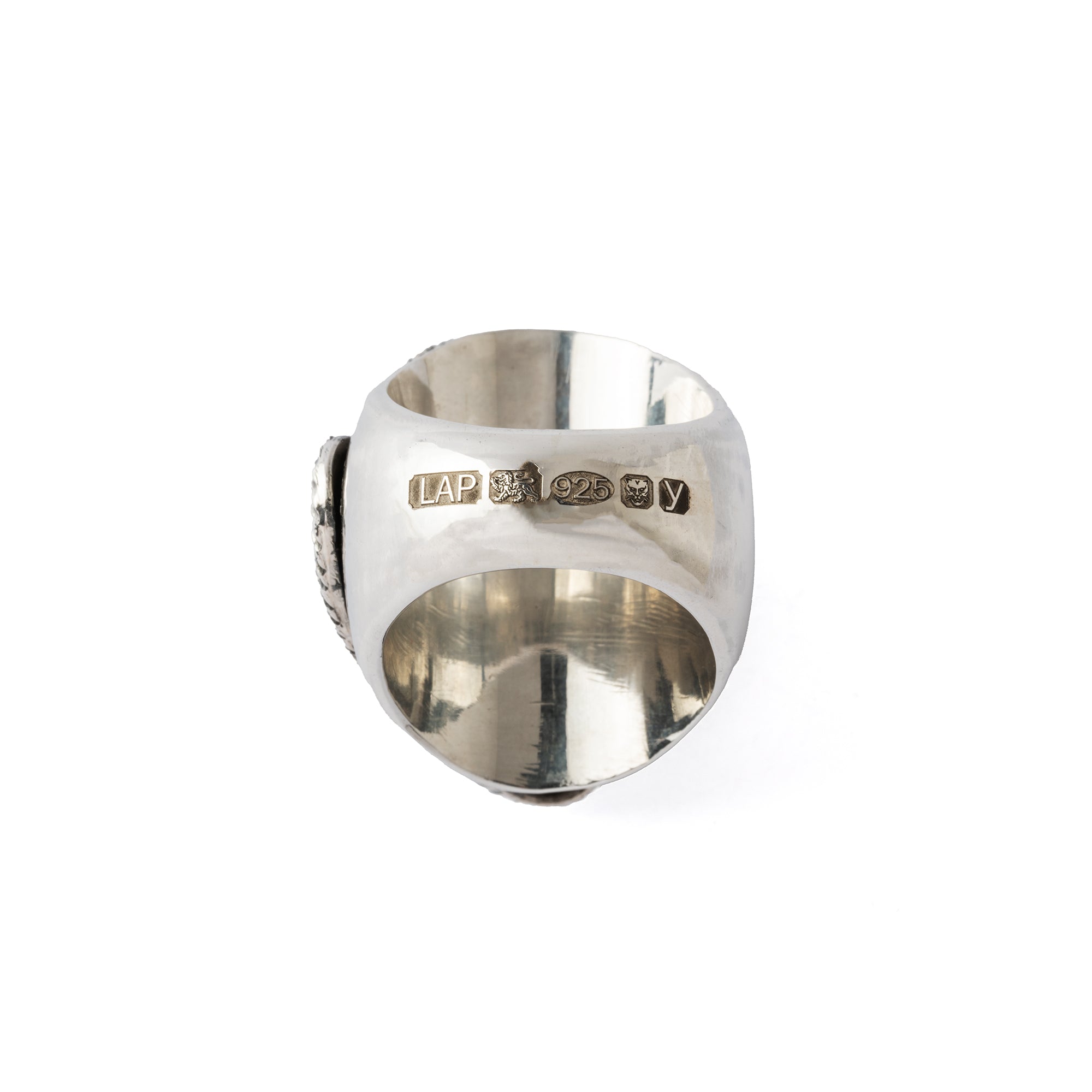 Hallmarked Silver Snake Ring with Tibetan Turquoise