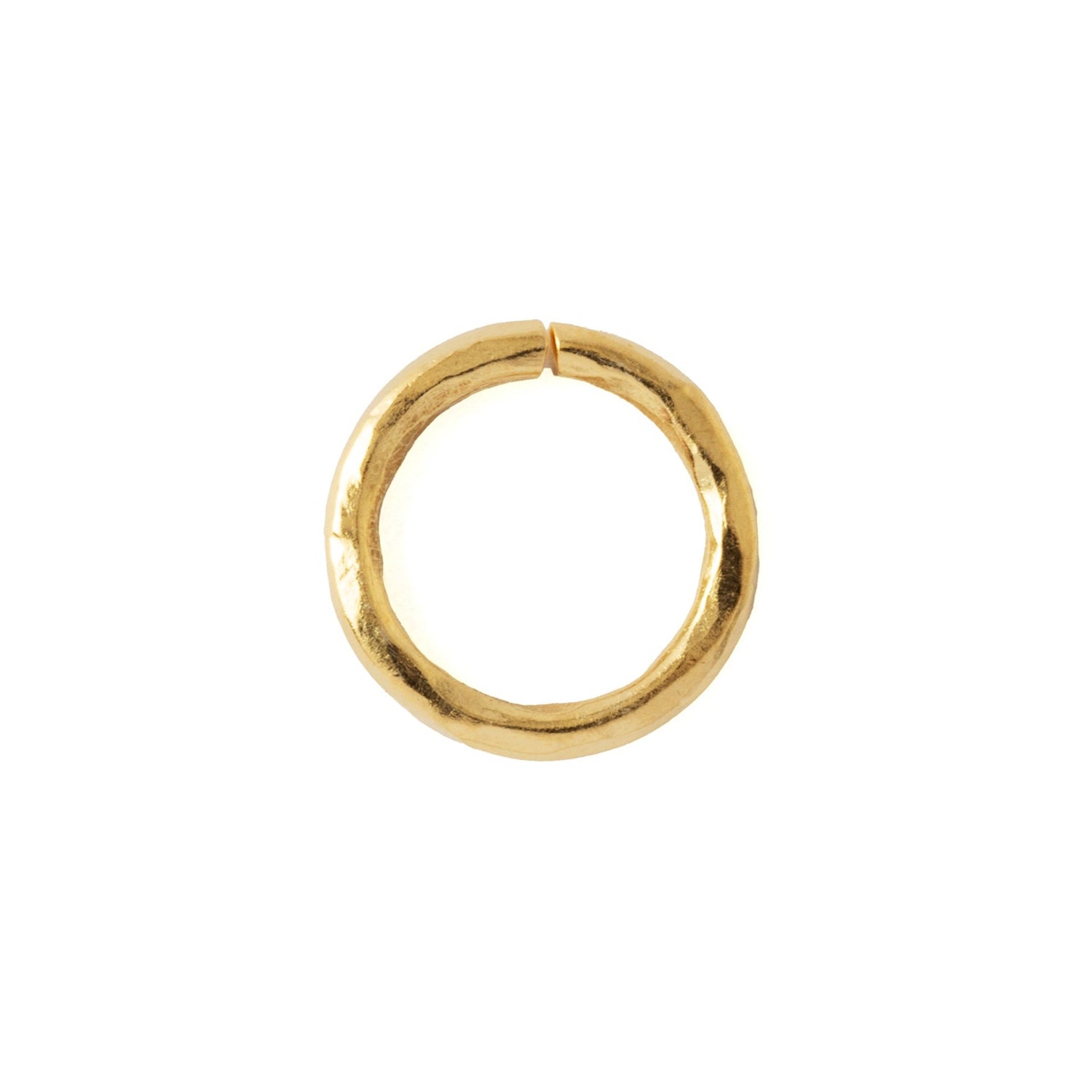 Hammered Gold Piercing Ring frontal view