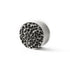 single hammered silver double flared ear plug left front view
