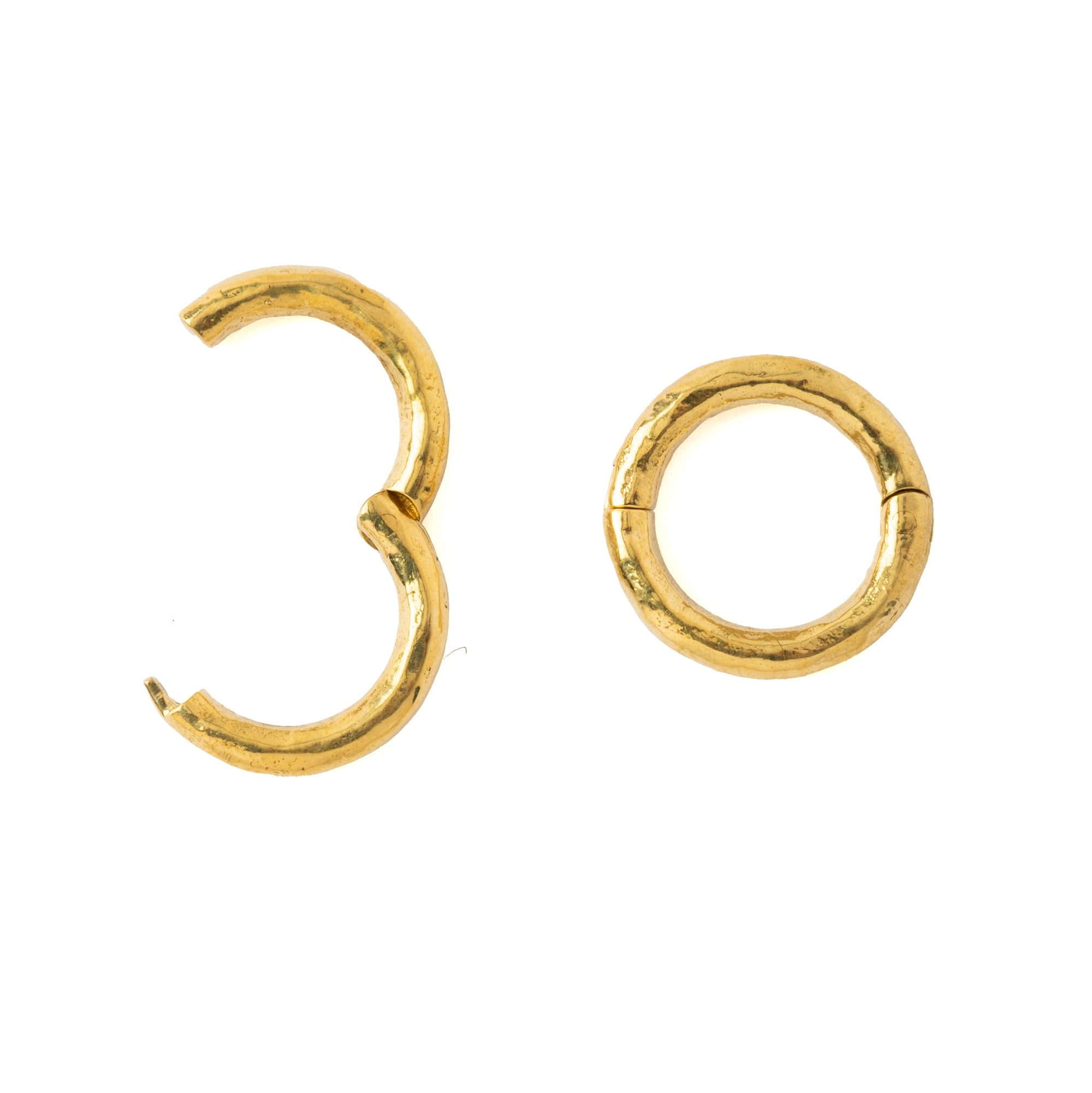 Hammered Brass Clicker Ring