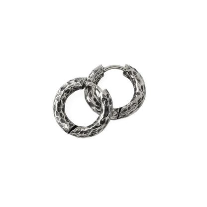 Hammered Silver Clicker Hoops