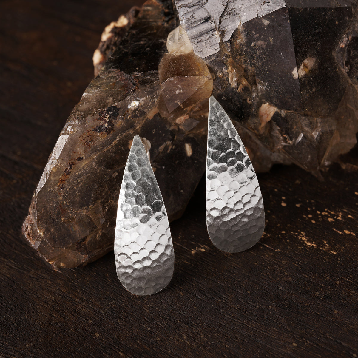 Hammered Drop Earrings