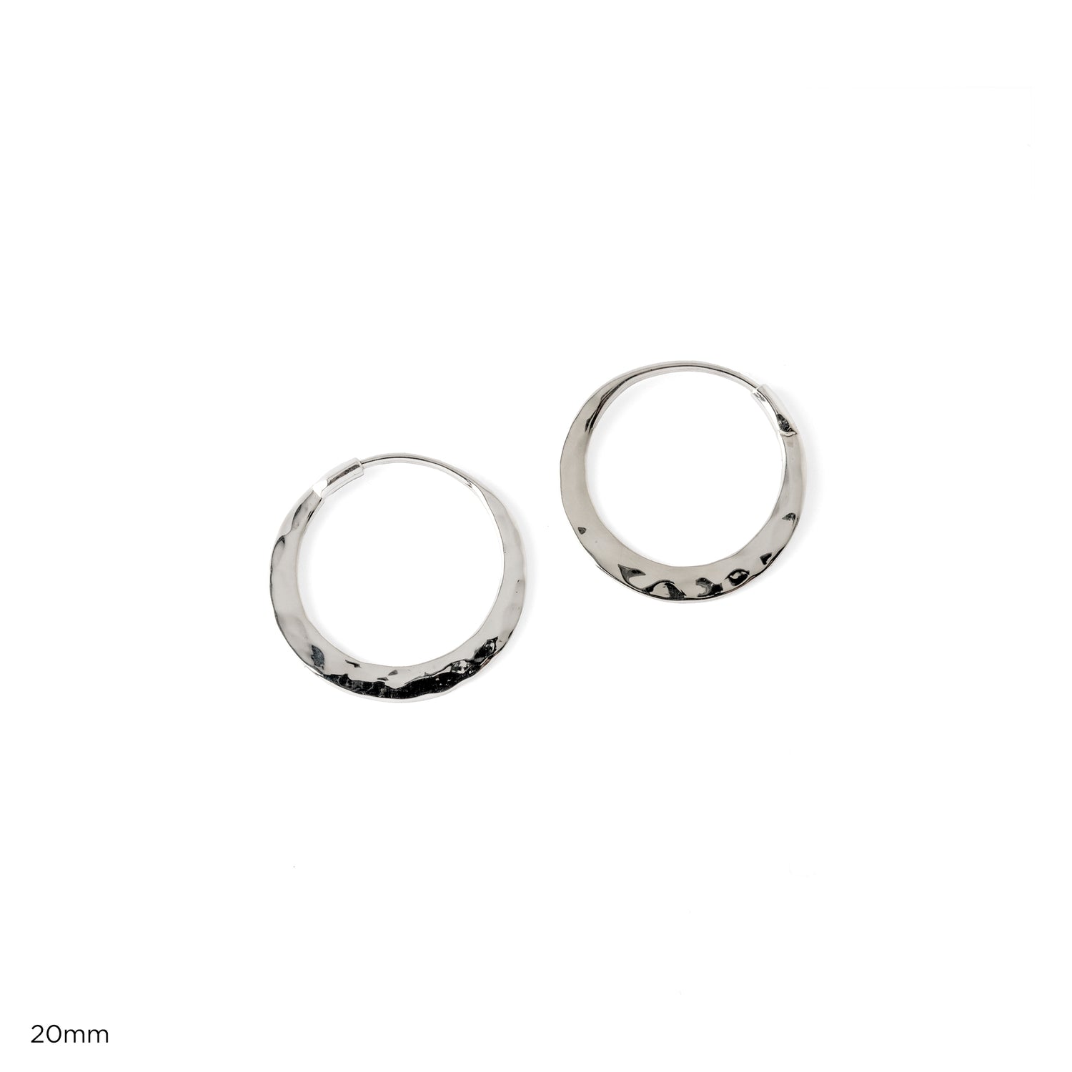 Hammered Silver Hoops