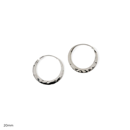 Hammered Silver Hoops