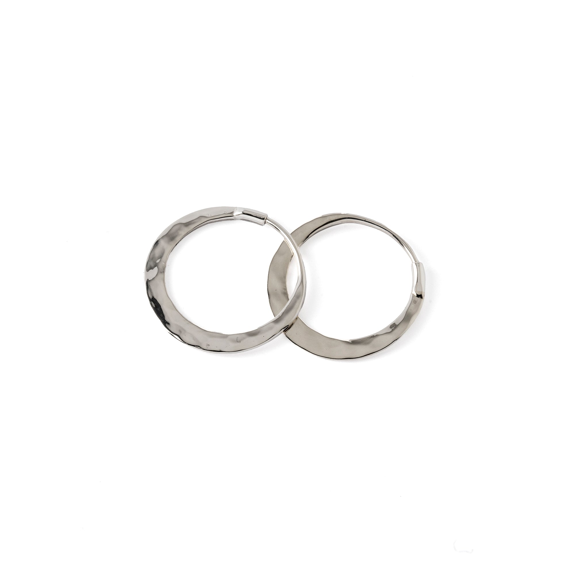 Hammered Silver Hoops