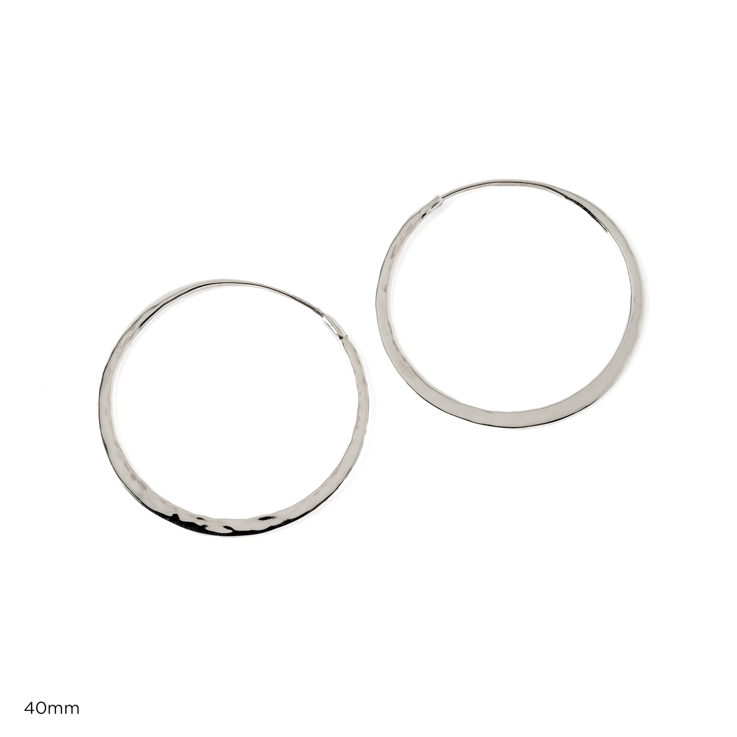 Hammered Silver Hoops