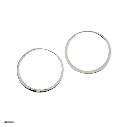 Hammered Silver Hoops