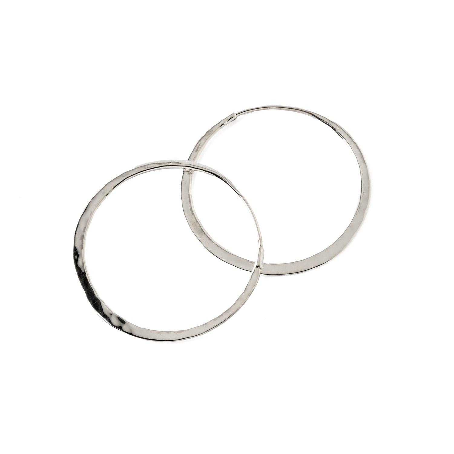 Hammered Silver Hoops