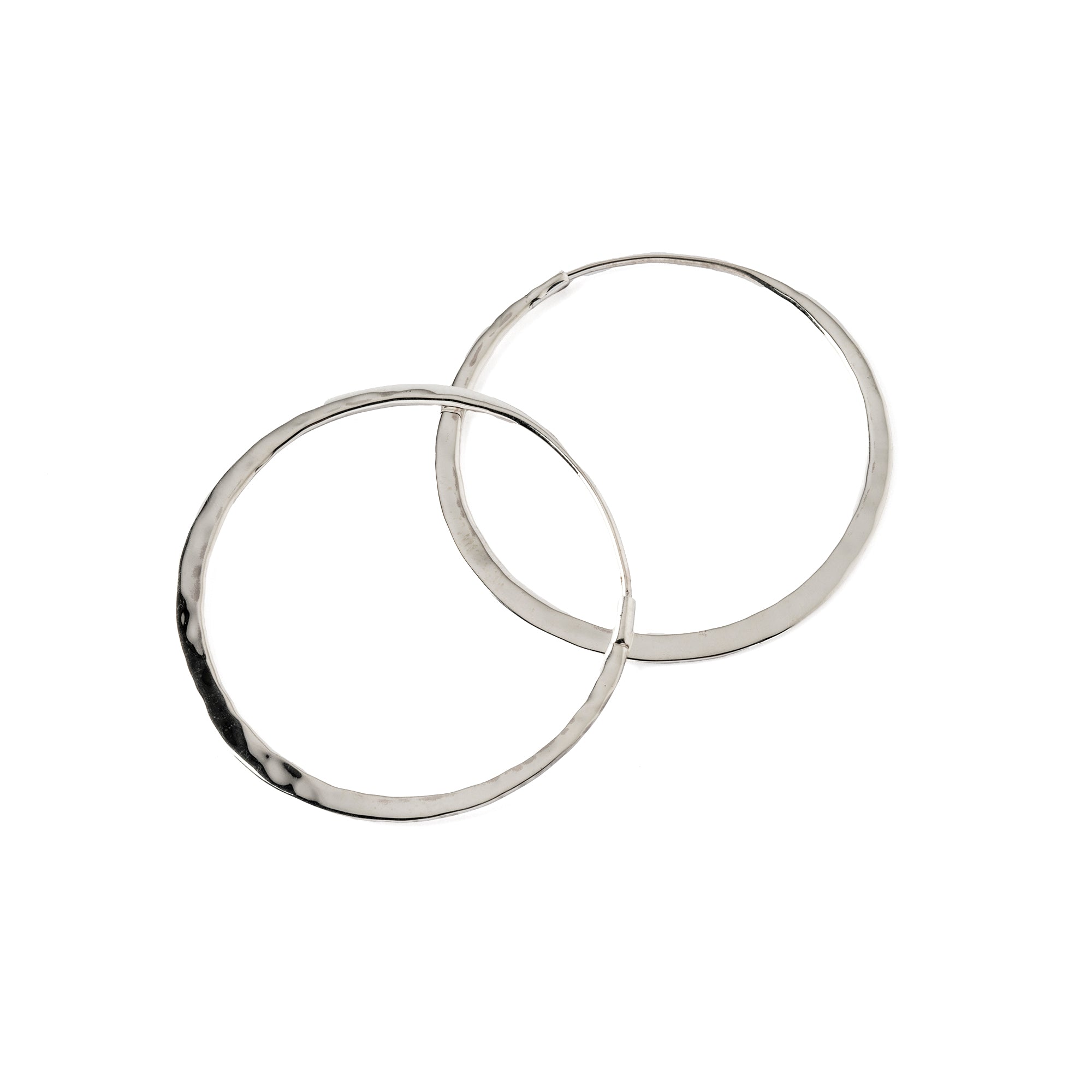 Hammered Silver Hoops