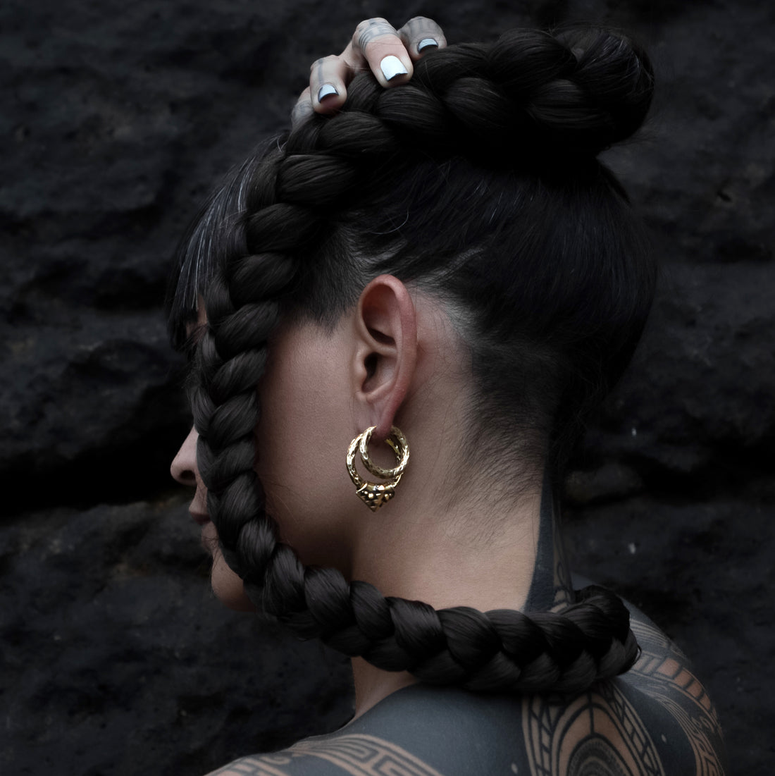 model wearing Karnataka Hoop Hangers