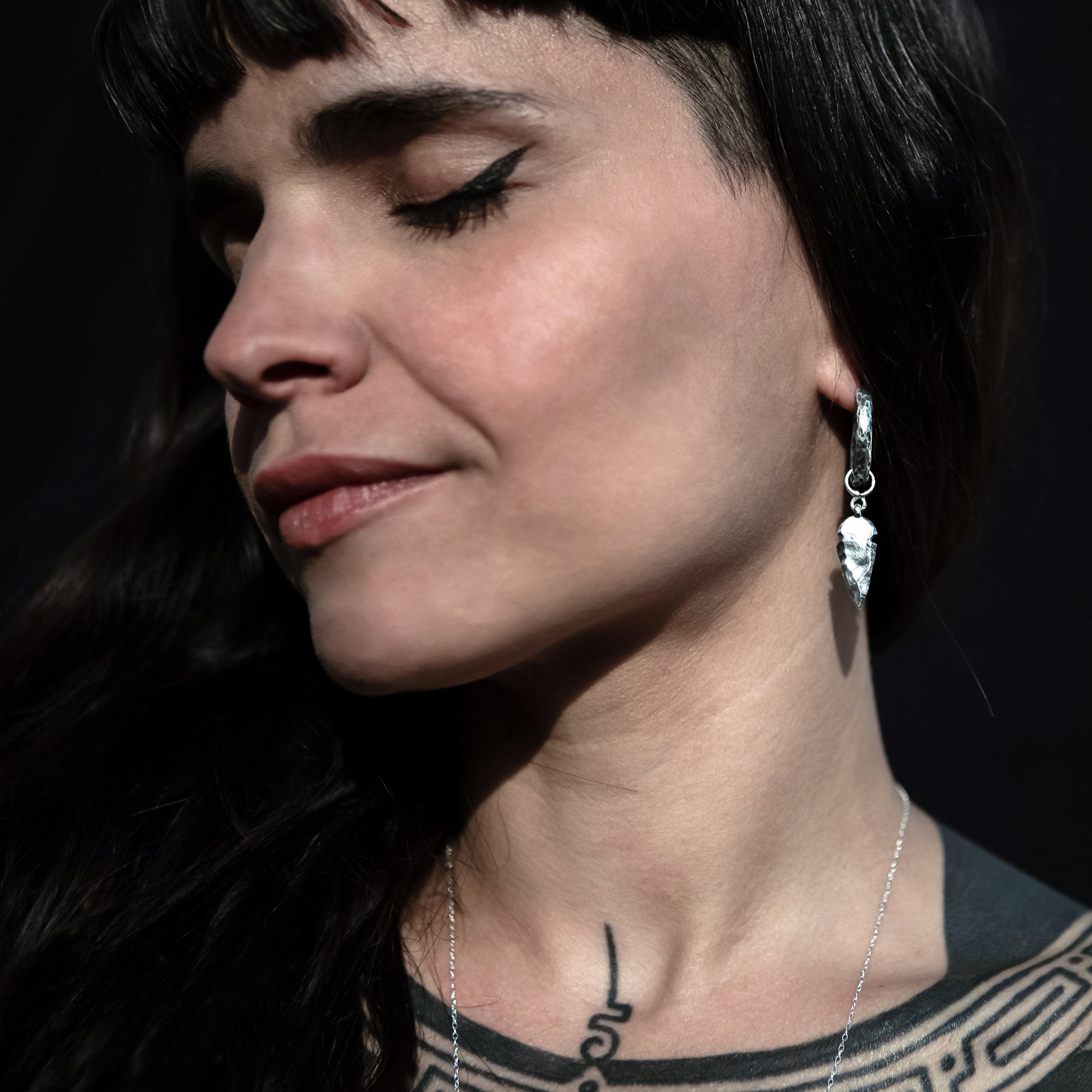 Silver Arrowhead Ear Hangers